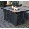 Propane Gas Fire Pit Table with Blue Fire Glass