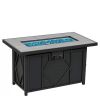 Propane Gas Fire Pit Table with Blue Fire Glass