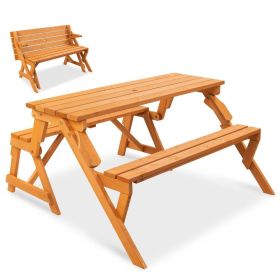 Interchangeable 2 in 1 Wooden Picnic Table and Garden Bench