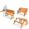 Interchangeable 2 in 1 Wooden Picnic Table and Garden Bench