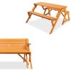 Interchangeable 2 in 1 Wooden Picnic Table and Garden Bench