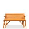 Interchangeable 2 in 1 Wooden Picnic Table and Garden Bench
