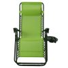 Set of 2 Green Folding Zero Gravity Lounge Chairs
