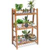 Wooden 3 Shelf Folding Plant Stand