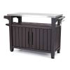 Outdoor Bar Serving Cart with Storage; Dark Brown