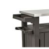 Outdoor Bar Serving Cart with Storage; Dark Brown