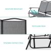 Mesh Patio Loveseat Glider with Armrests; Grey