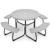 Grey All Weather 8 Seater Picnic Table