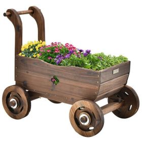 Decorative Wooden Wagon Cart with Handle