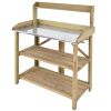 Garden Workstation Potting Bench with Metal Top