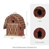 Red Wood and Metal Barn Style Hanging Bird House