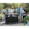 Outdoor Bar Serving Cart with Storage; Graphite Grey