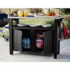 Outdoor Bar Serving Cart with Storage; Graphite Grey