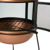 Copper and Iron Chiminea Fire Pit with Stand