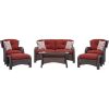 Resin Wicker 6 Piece Patio Furniture Lounge Set