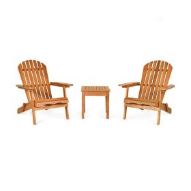 3 Piece Adirondack Chair Set with Widened Armrest