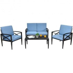 Aluminum Frame Cushioned Patio Set