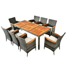 9 Piece Rattan Patio Dining Set