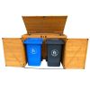 Wooden Storage Shed for Garbage and Recycle Bins