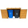 Wooden Storage Shed for Garbage and Recycle Bins