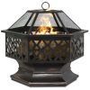 24 Inch Steel Fire Pit With Cover