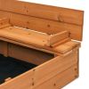 Kids Sturdy Cedar Sandbox with Seated Bench