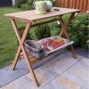 Wooden Potting Bench with Lower Shelf