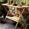 Wooden Potting Bench with Lower Shelf