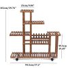 Solid Wood 6-Tier Plant Stand on Wheels