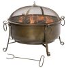 Large Wood Burning Fire Pit Cauldron with Grill
