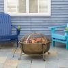 Large Wood Burning Fire Pit Cauldron with Grill