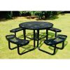 Heavy Duty Metal Round Picnic Table with 4 Benches