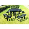 Heavy Duty Metal Round Picnic Table with 4 Benches