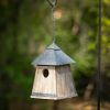 Natural Wood Hanging Bird House