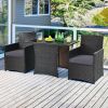 3-Piece PE Rattan Patio Furniture Set