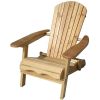 Folding Adirondack Chair in Natural Wood Finish
