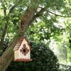A-Frame Solid Wood Bird House with Slatted Roof