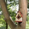 A-Frame Solid Wood Bird House with Slatted Roof