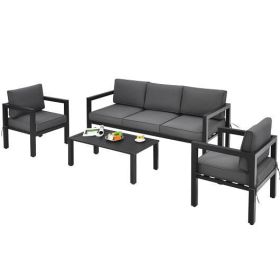 Cushioned Outdoor Furniture Set; Gray
