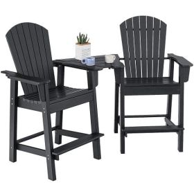 Tall Adirondack Chairs with Middle Connecting Tray; 2 Pieces