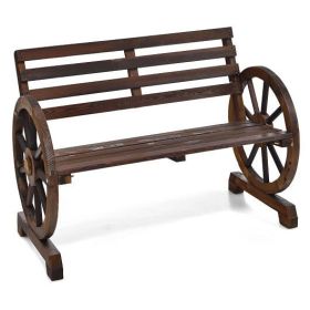 2-Person Wagon Wheel Garden Bench