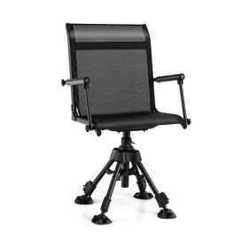 Folding Swivel Patio Chair with 4 Adjustable Legs