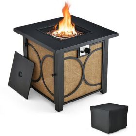 28" Square Fire Pit Table with Cover