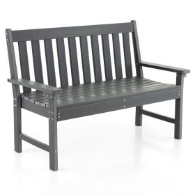 52 Inch All-Weather HDPE Outdoor Bench; Gray