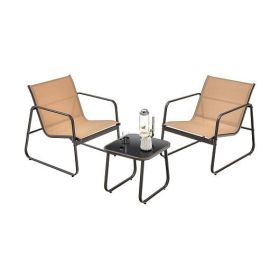 Patio Conversation Set with Side Table; 3 Pieces