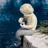 Young Little Sitting Mermaid Garden Statue