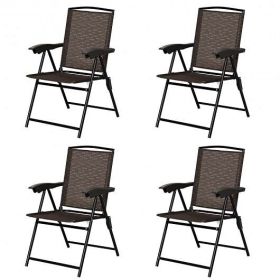 Set of 4 Folding Patio Chairs