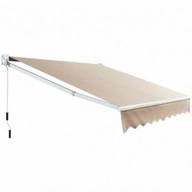 Retractable Awning with Manual Crank; Beige