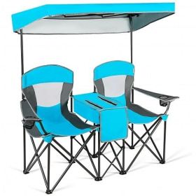 Portable Folding Canopy Chairs; Blue