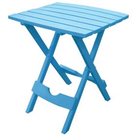 Blue Plastic Resin Folding Side Table